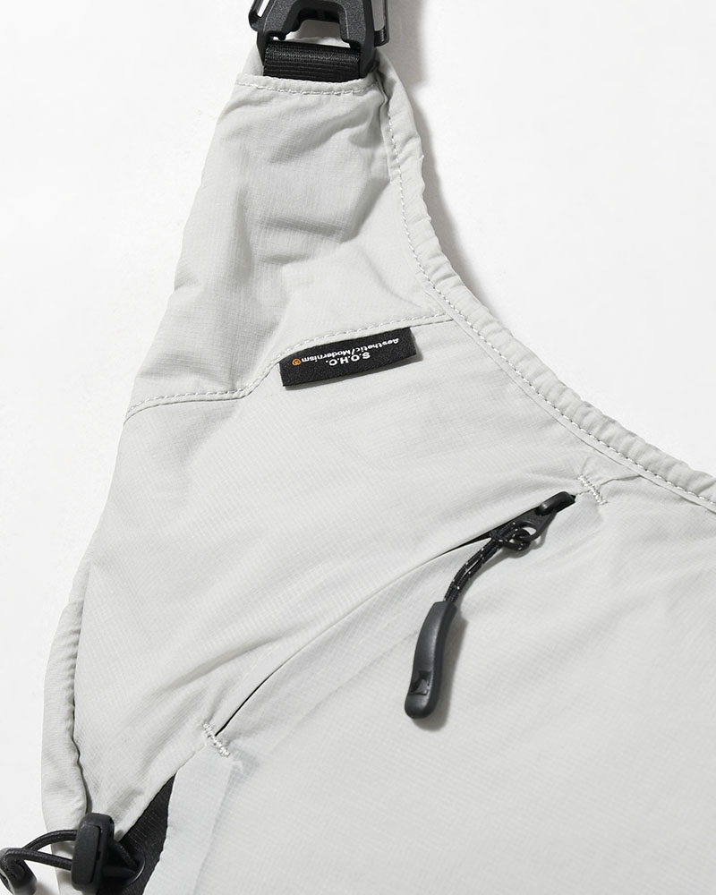 SOHC MUSHROOM ZIPPER BELT SLING BAG -GREY-