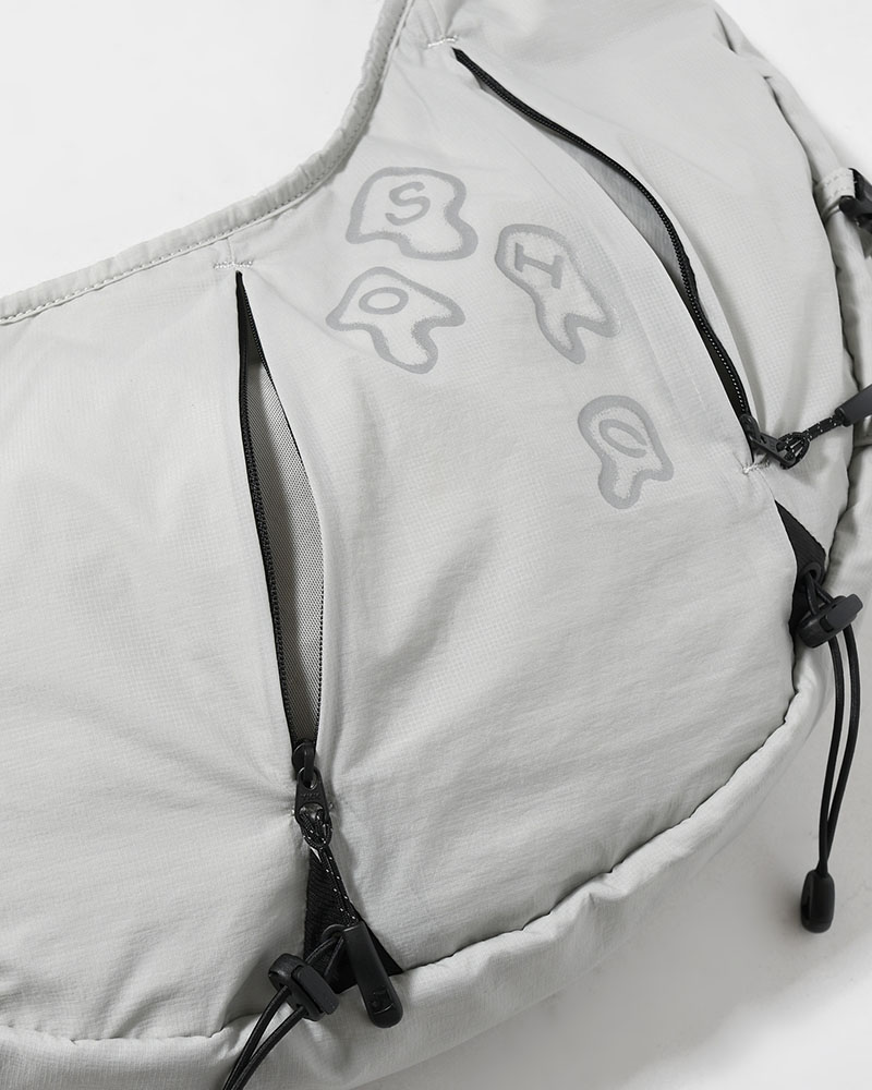 SOHC MUSHROOM ZIPPER BELT SLING BAG -GREY-