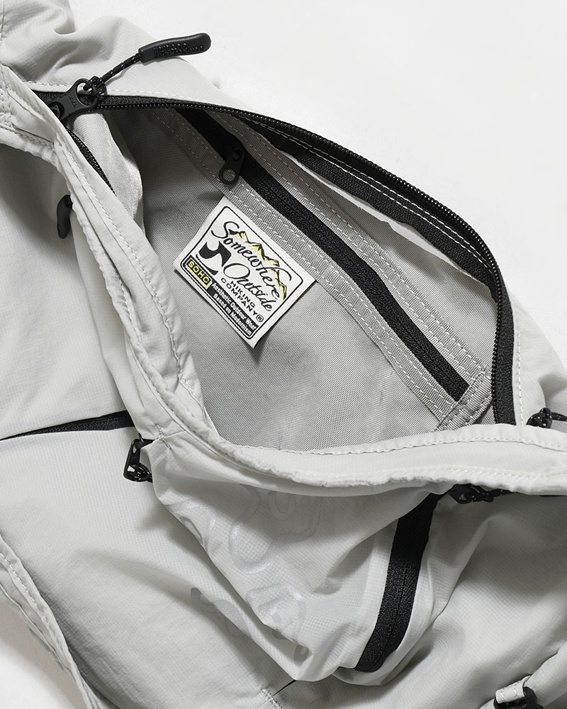 SOHC MUSHROOM ZIPPER BELT SLING BAG -GREY-