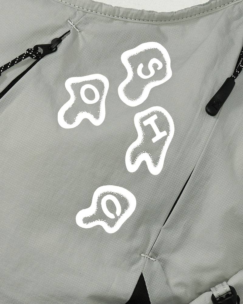 SOHC MUSHROOM ZIPPER BELT SLING BAG -GREY-