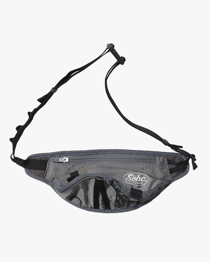 WAVY ZIPPER BELT BAG -CHARCOAL-