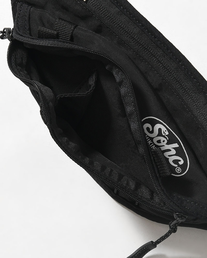 WAVY ZIPPER BELT BAG -BLACK-