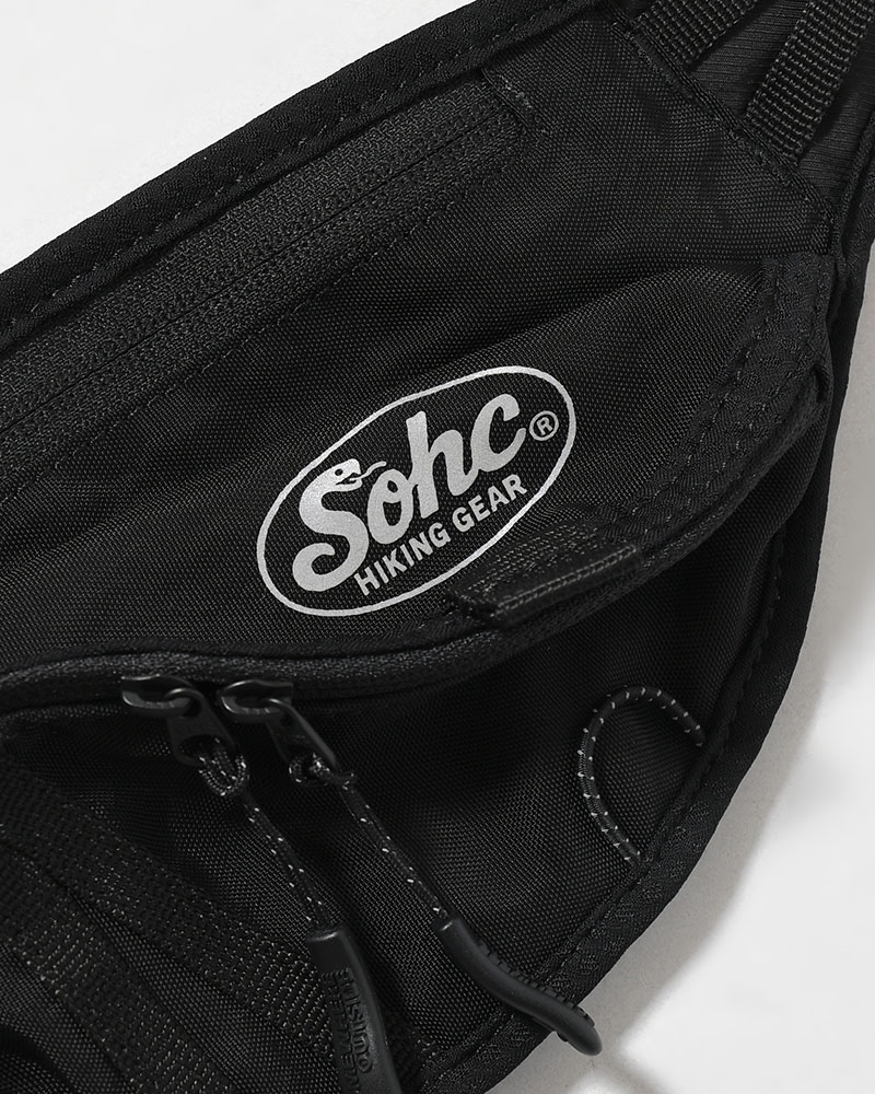 WAVY ZIPPER BELT BAG -BLACK-