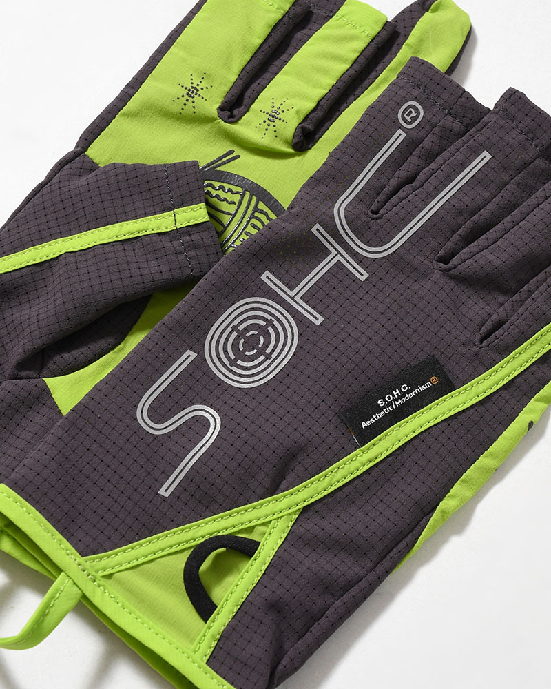 SOHC FISHIRMAN 3-FINGERLESS GLOVES -GREEN/CHARCOAL-
