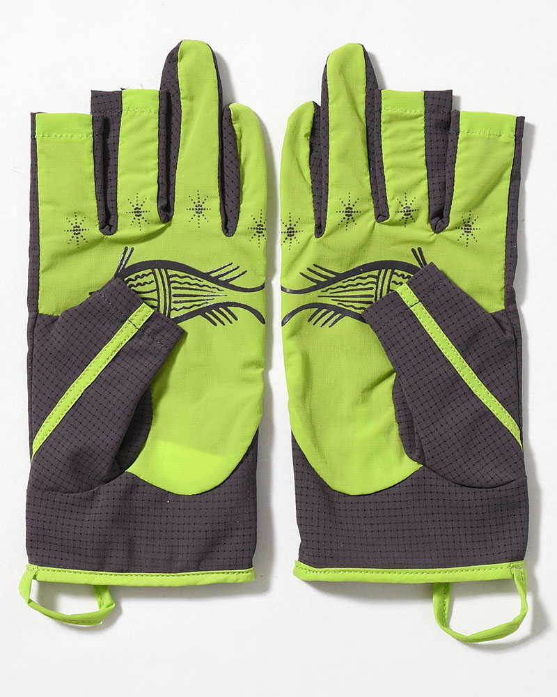 SOHC FISHIRMAN 3-FINGERLESS GLOVES -GREEN/CHARCOAL-