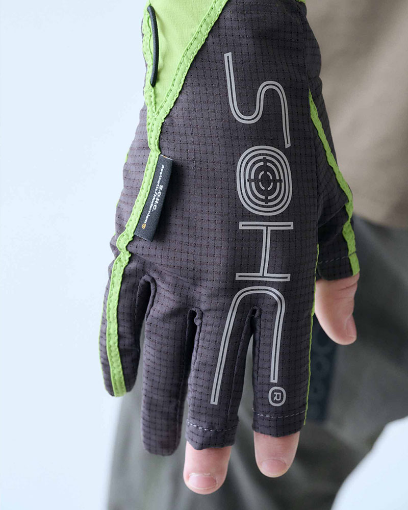 SOHC FISHIRMAN 3-FINGERLESS GLOVES -GREEN/CHARCOAL-