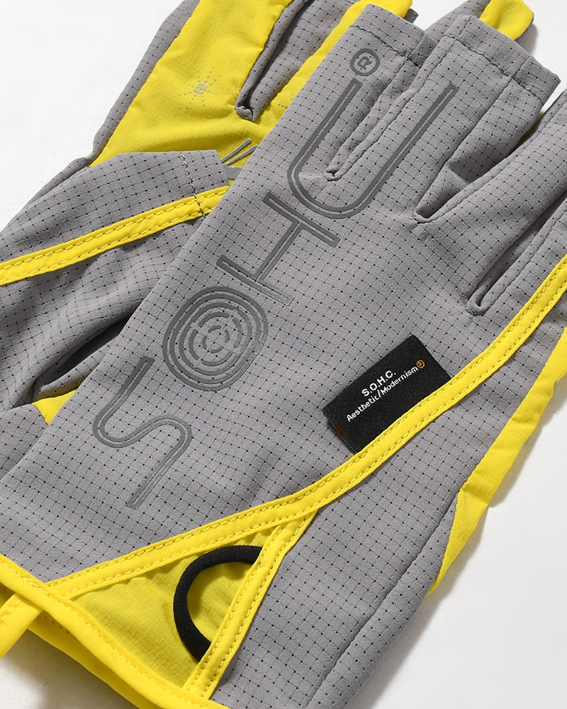 SOHC FISHIRMAN 3-FINGERLESS GLOVES -YELLOW/GREY-