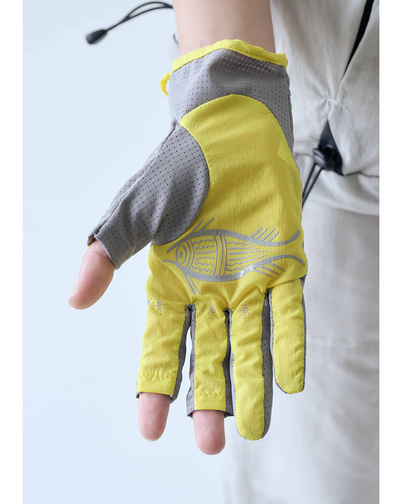 SOHC FISHIRMAN 3-FINGERLESS GLOVES -YELLOW/GREY-
