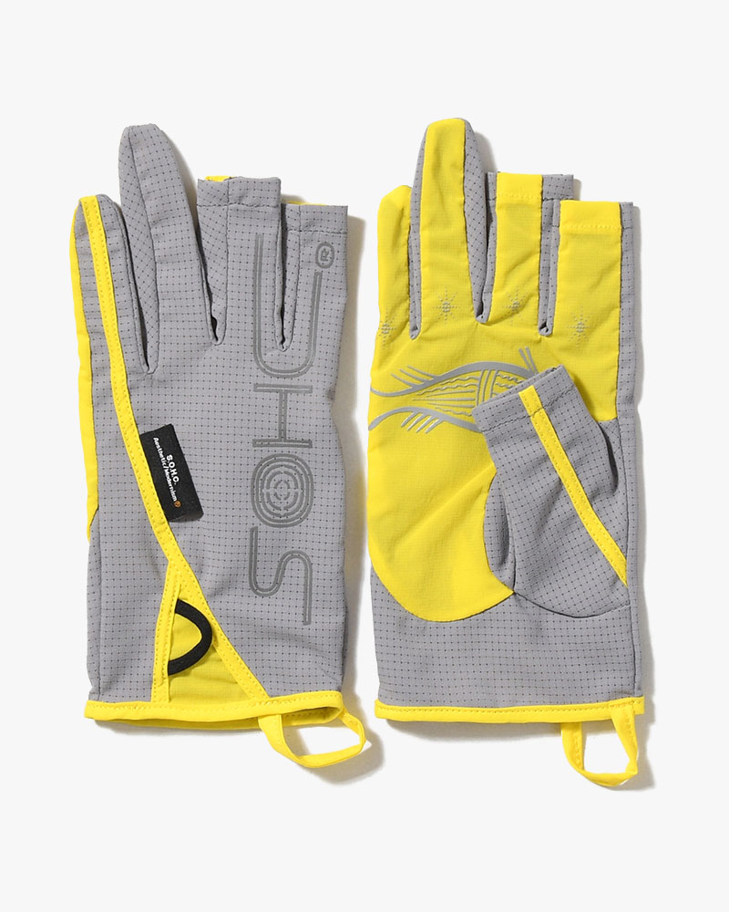 SOHC FISHIRMAN 3-FINGERLESS GLOVES -YELLOW/GREY-