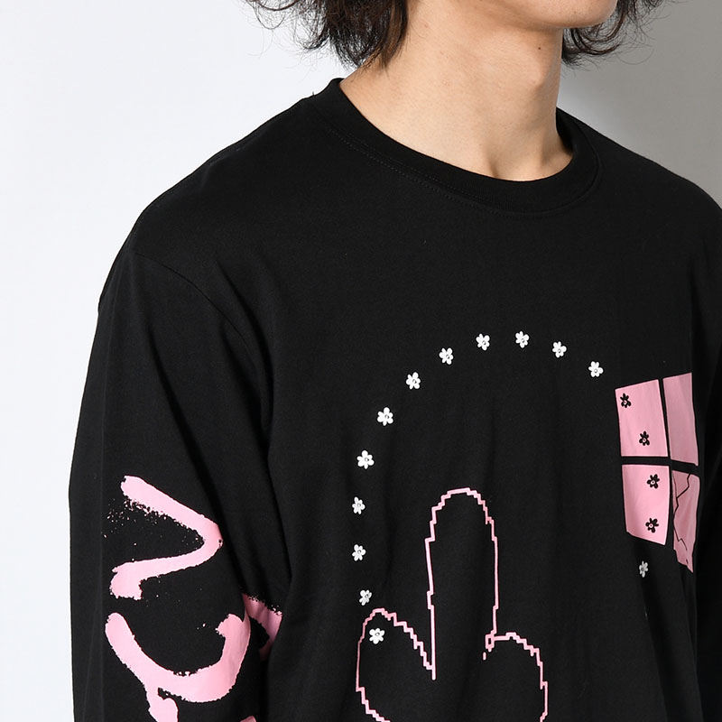 LS TEE - ICONS -BLACK-