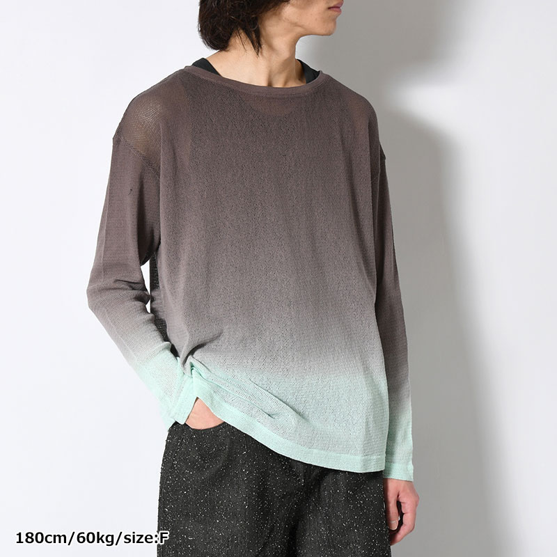 GRADATION MESH LONG TEE -2.COLOR-