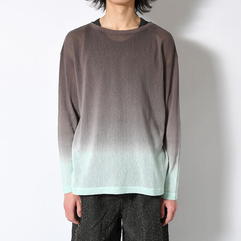 GRADATION MESH LONG TEE -2.COLOR-