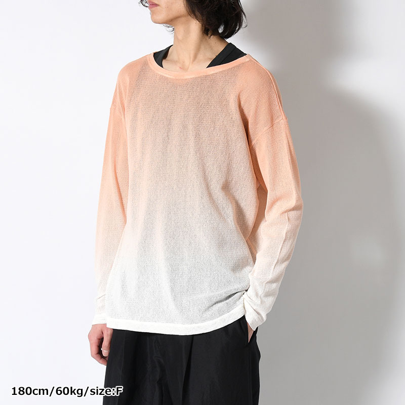 GRADATION MESH LONG TEE -2.COLOR-