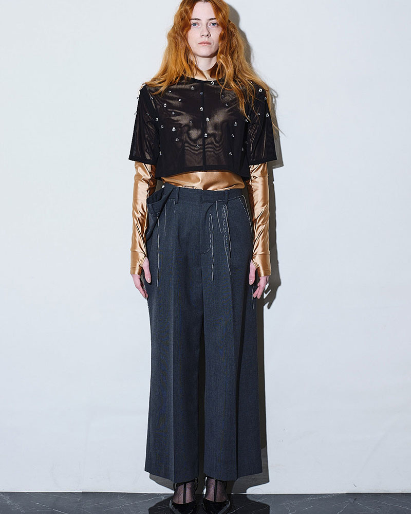 【期間限定:4/29～5/6】Lantern beads sheer tops -2.COLOR-