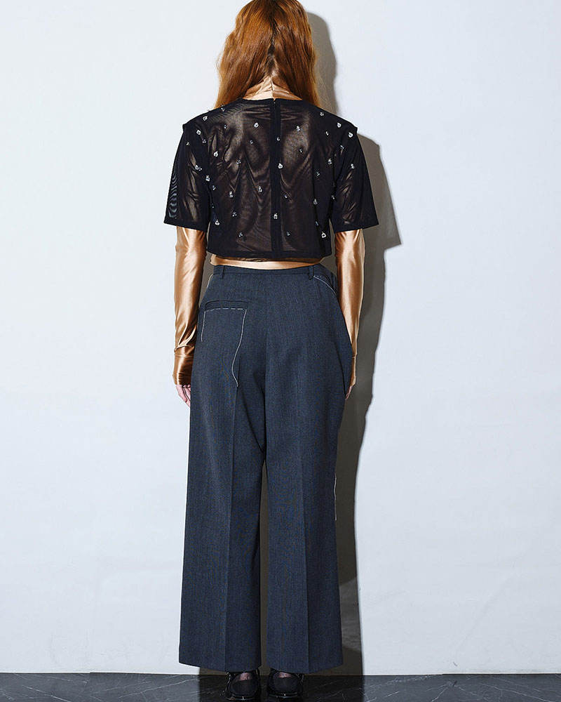 【期間限定:4/29～5/6】Lantern beads sheer tops -2.COLOR-