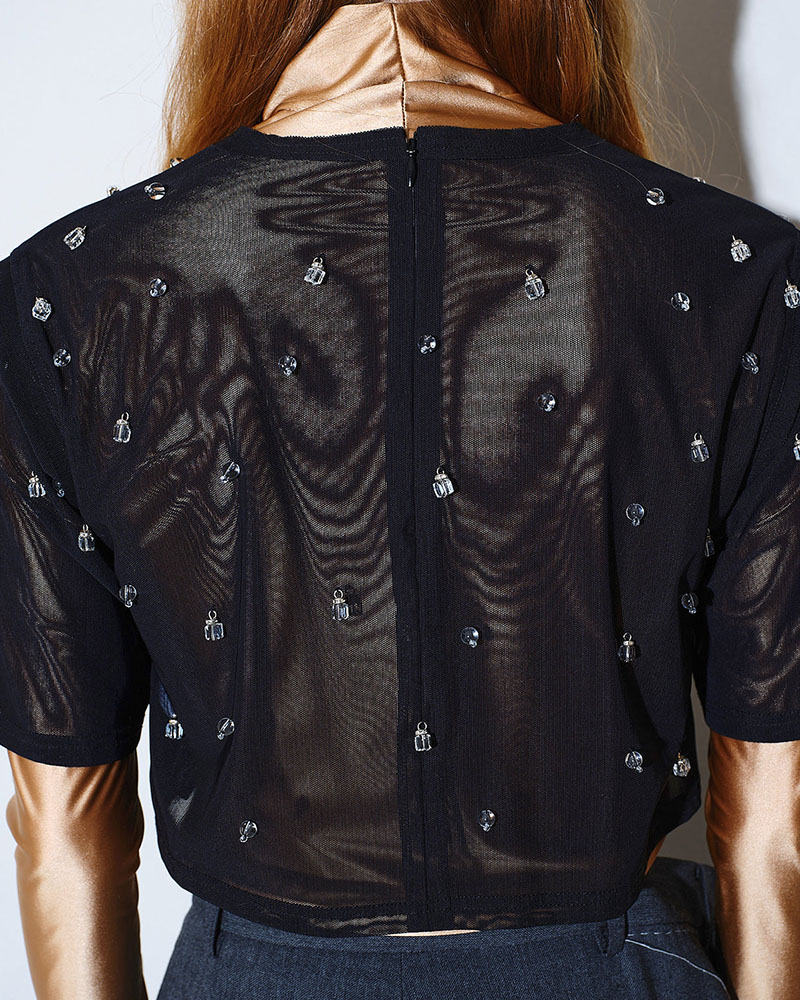 【期間限定:4/29～5/6】Lantern beads sheer tops -2.COLOR-