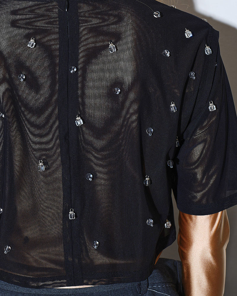 【期間限定:4/29～5/6】Lantern beads sheer tops -2.COLOR-