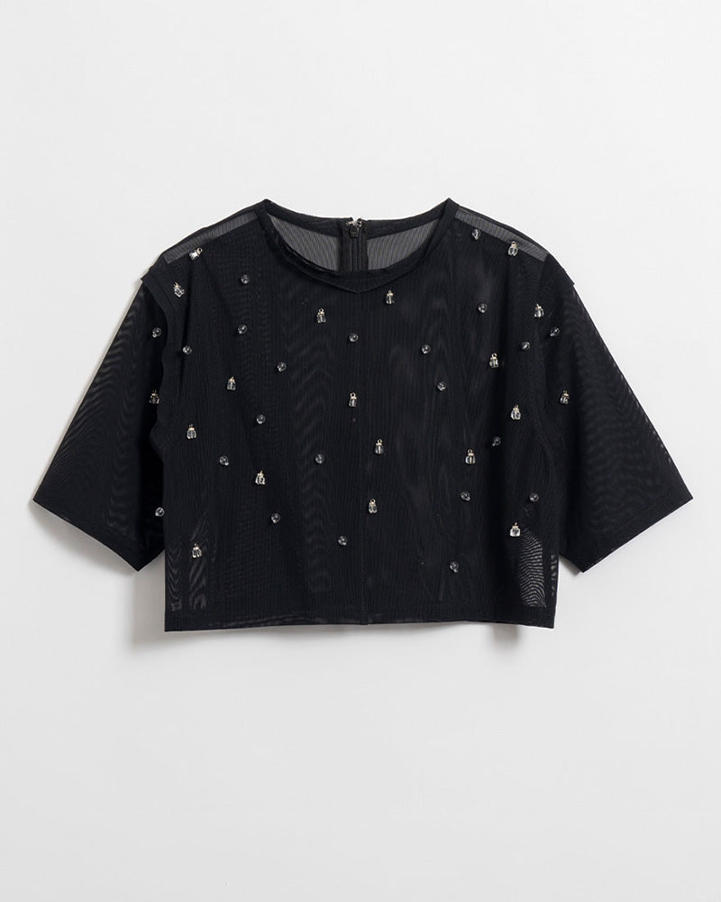 【期間限定:4/29～5/6】Lantern beads sheer tops -2.COLOR-