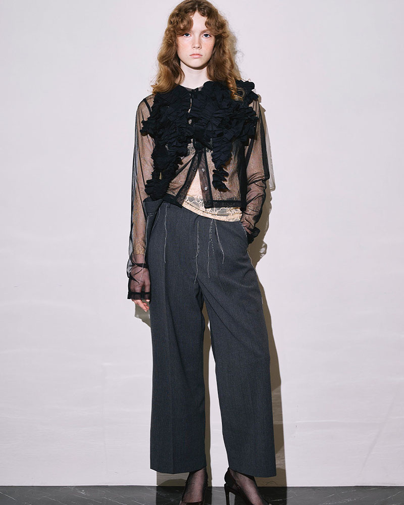 【期間限定:4/29～5/6】Daria motif tulle cardigan -BLACK-