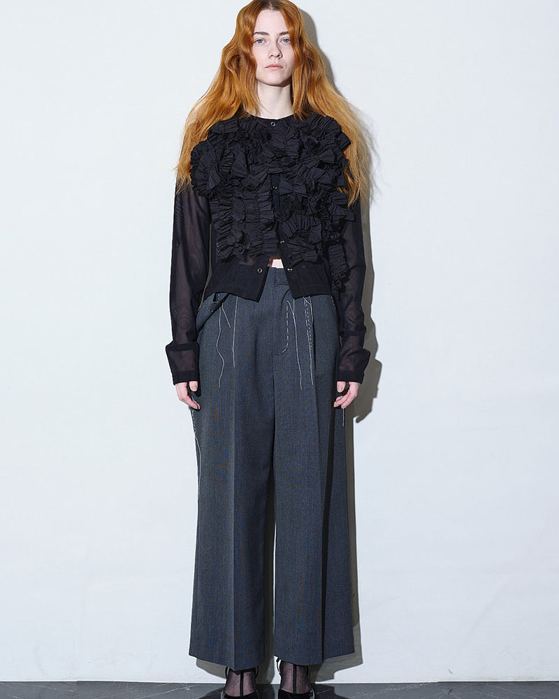 【期間限定:4/29～5/6】Daria motif tulle cardigan -BLACK-