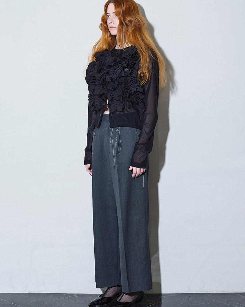 【期間限定:4/29～5/6】Daria motif tulle cardigan -BLACK-