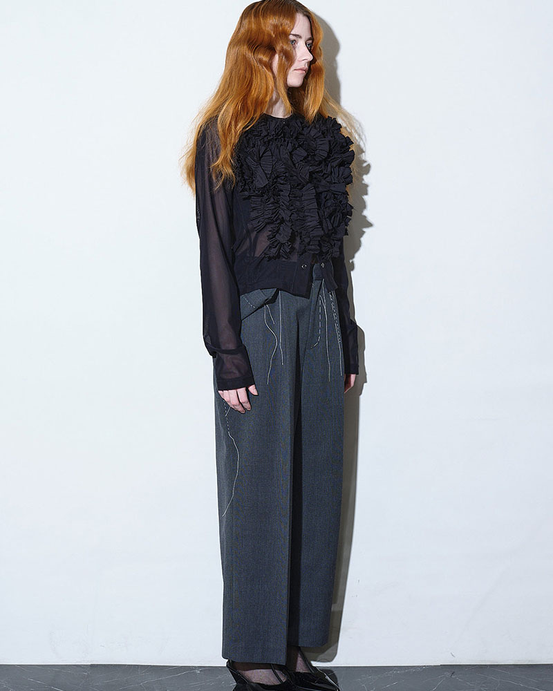 【期間限定:4/29～5/6】Daria motif tulle cardigan -BLACK-