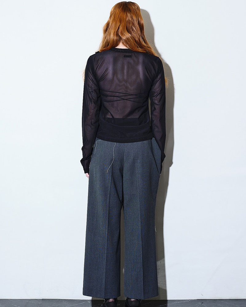 【期間限定:4/29～5/6】Daria motif tulle cardigan -BLACK-