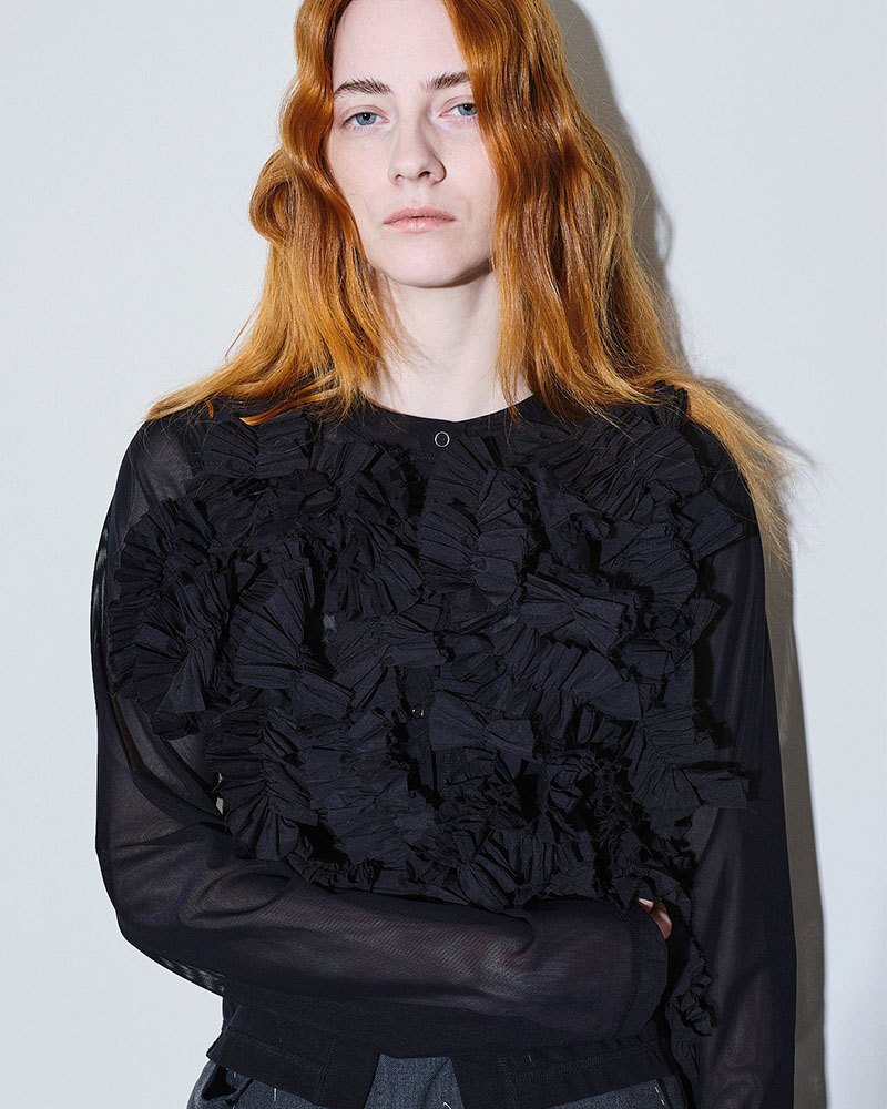 【期間限定:4/29～5/6】Daria motif tulle cardigan -BLACK-