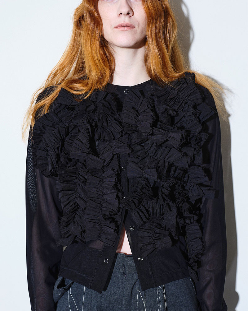 【期間限定:4/29～5/6】Daria motif tulle cardigan -BLACK-