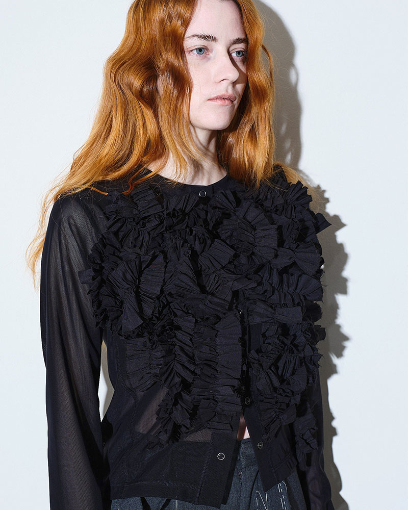 【期間限定:4/29～5/6】Daria motif tulle cardigan -BLACK-