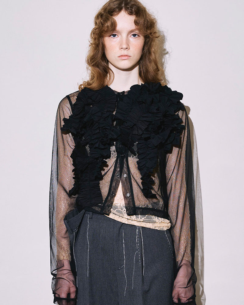 【期間限定:4/29～5/6】Daria motif tulle cardigan -BLACK-