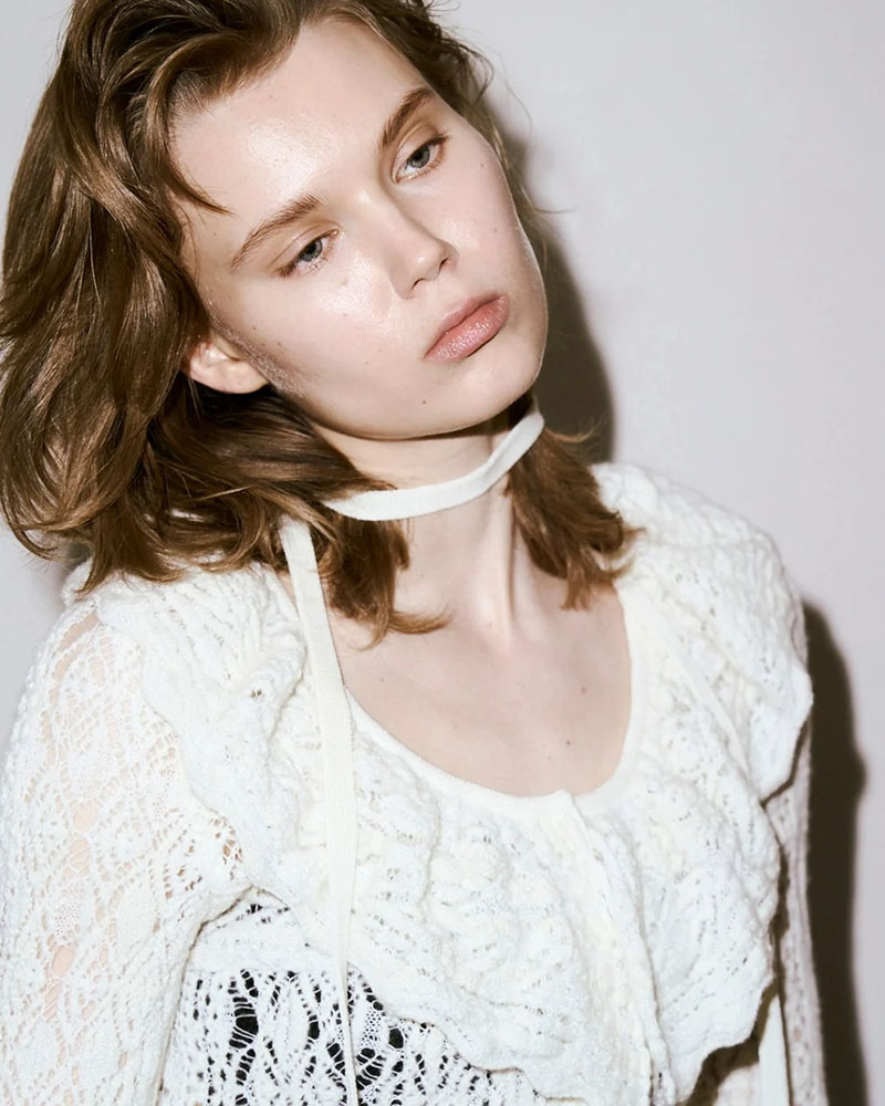 PLUMERIA LACE KNIT -WHITE-