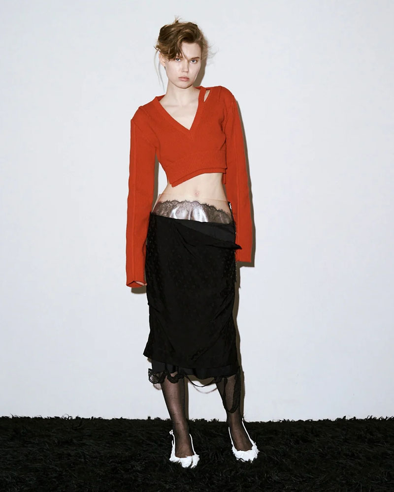 MARGE VNECK KNIT -RED-