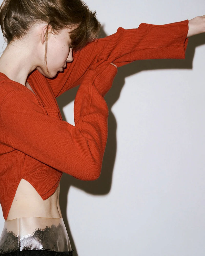 MARGE VNECK KNIT -RED-