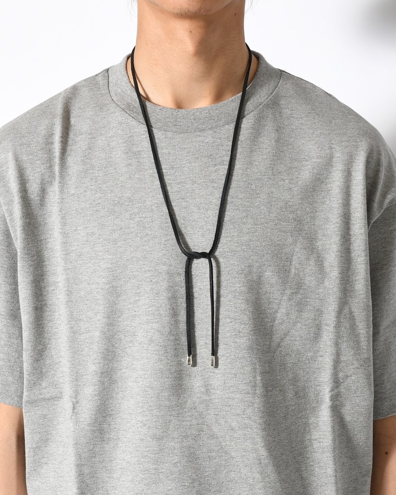 Tear drop bolo tip necklace(leaher code) -BLACK-
