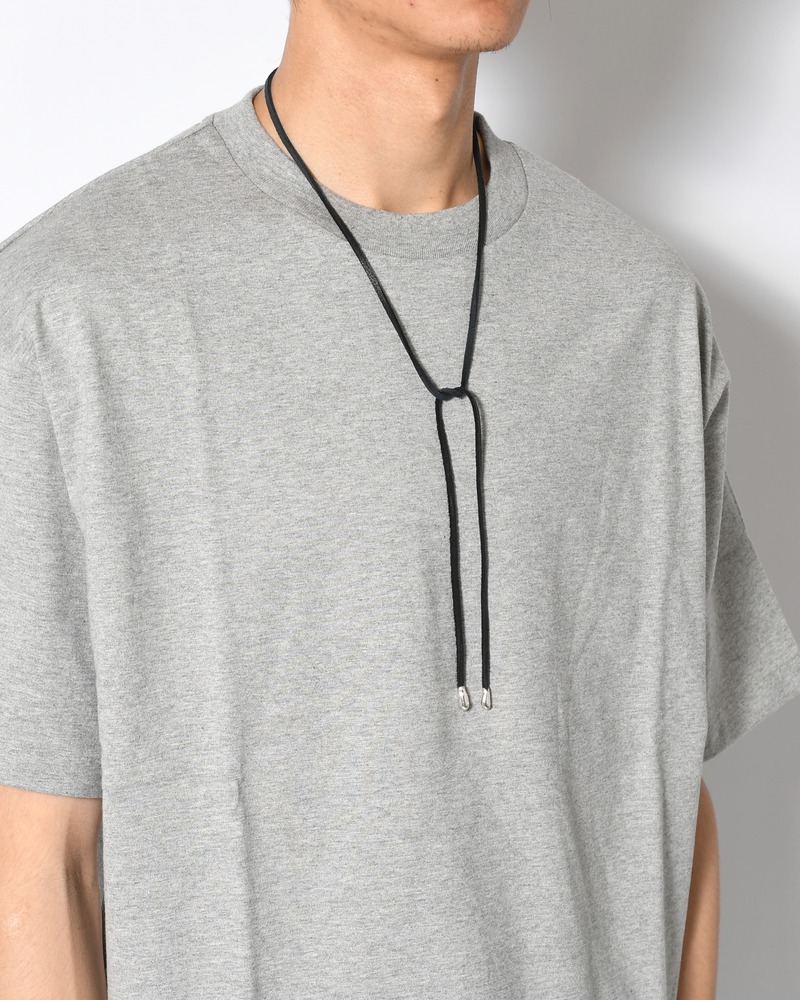 Tear drop bolo tip necklace(leaher code) -BLACK-