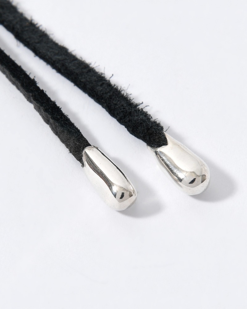 Tear drop bolo tip necklace(leaher code) -BLACK-