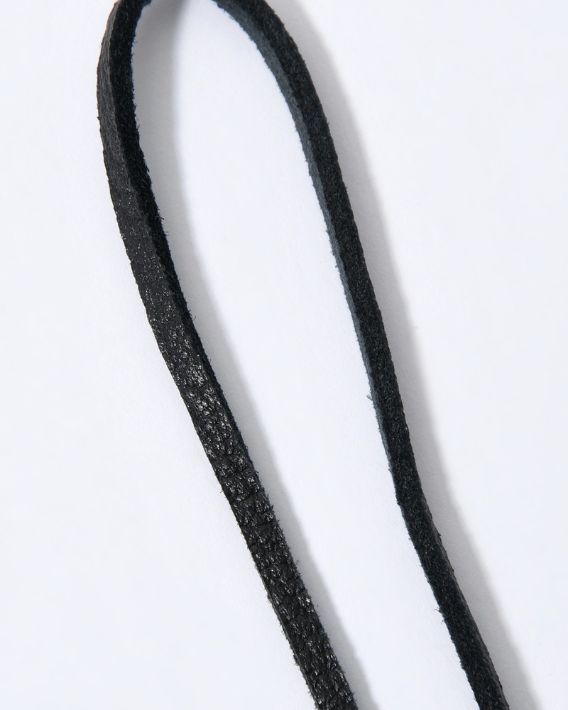 Tear drop bolo tip necklace(leaher code) -BLACK-