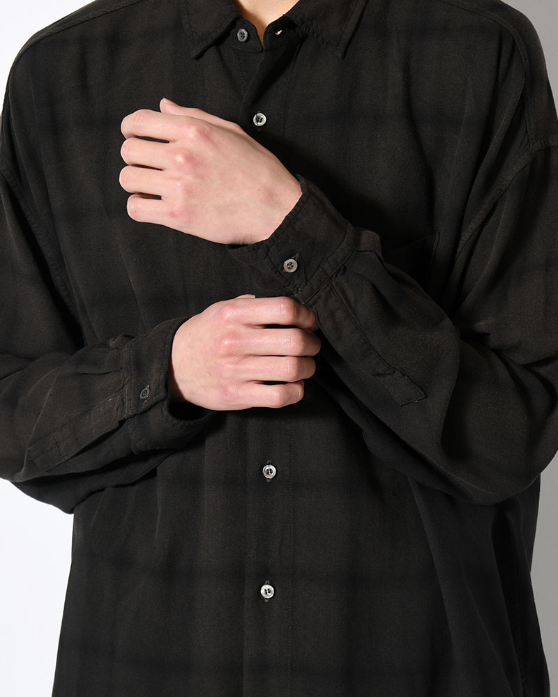 CHECK SHIRT -BLACK-