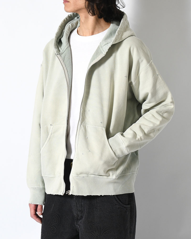 FULL ZIP SWEAT SHIRT -GREEN-