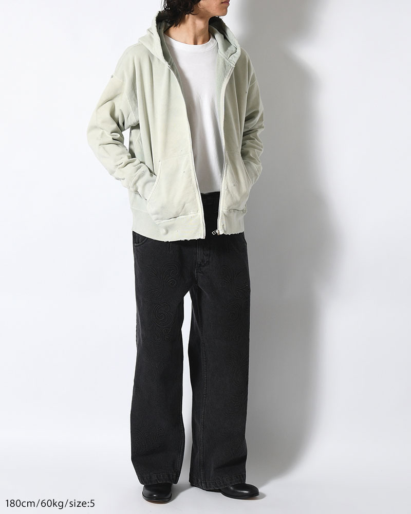 FULL ZIP SWEAT SHIRT -GREEN-