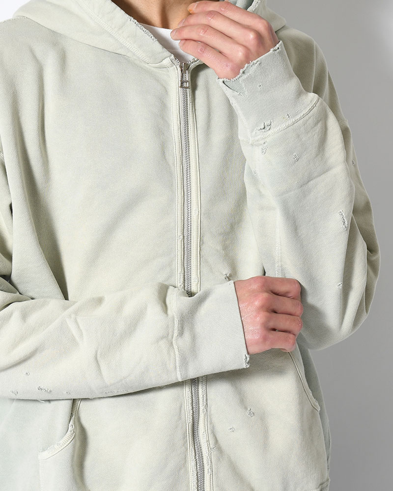 FULL ZIP SWEAT SHIRT -GREEN-