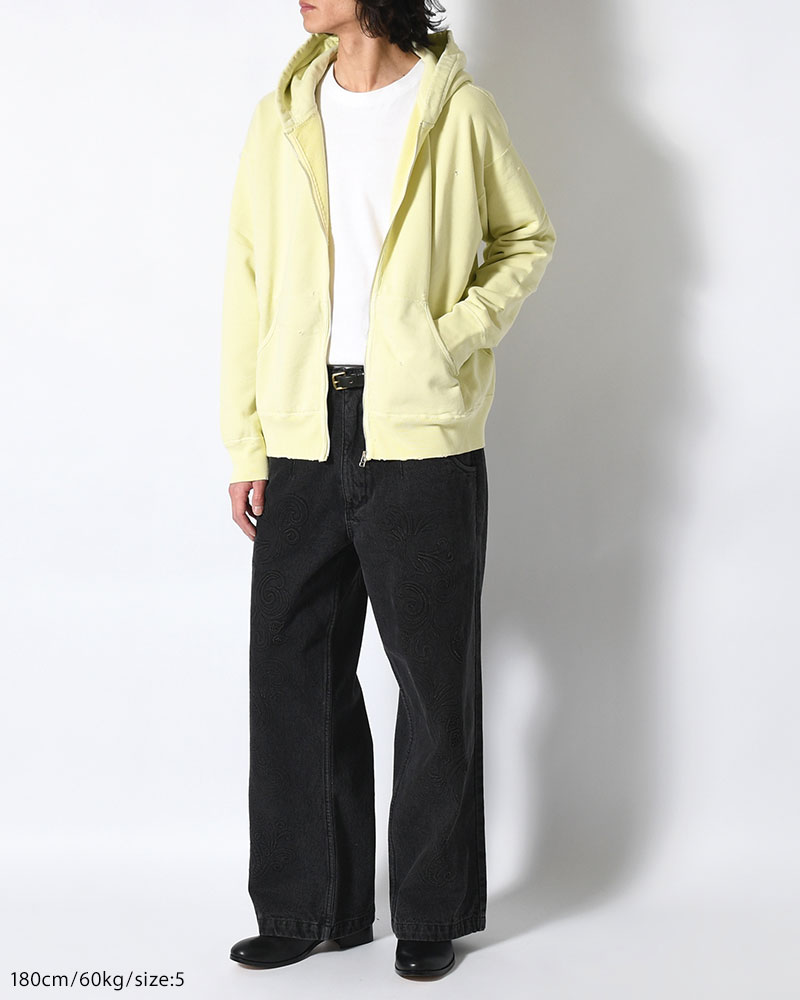 FULL ZIP SWEAT SHIRT -YELLOW-