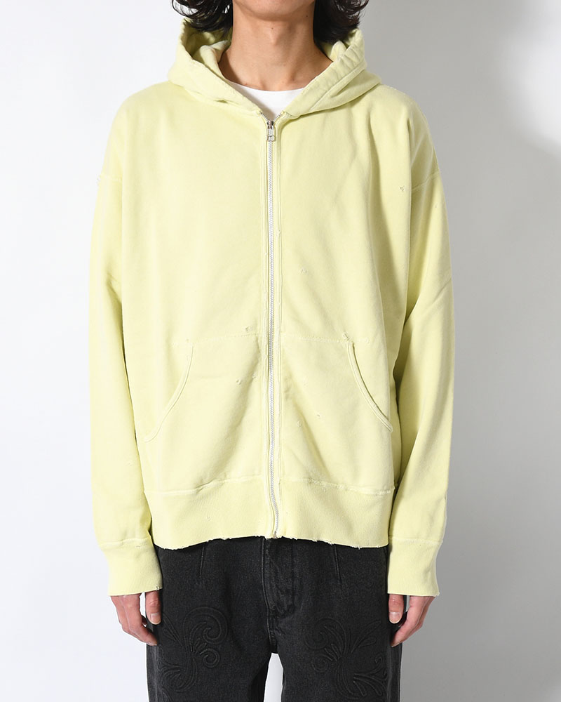 FULL ZIP SWEAT SHIRT -YELLOW-