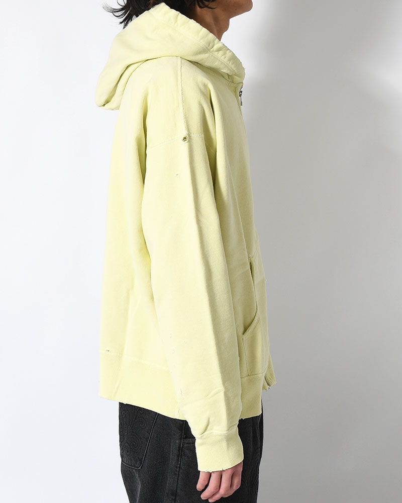 FULL ZIP SWEAT SHIRT -YELLOW-