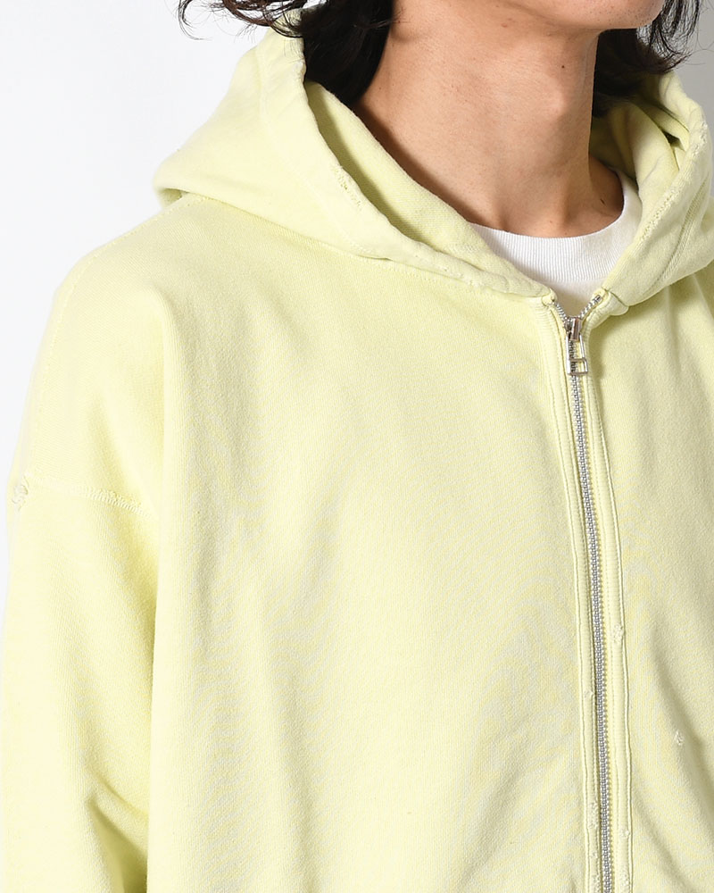 FULL ZIP SWEAT SHIRT -YELLOW-
