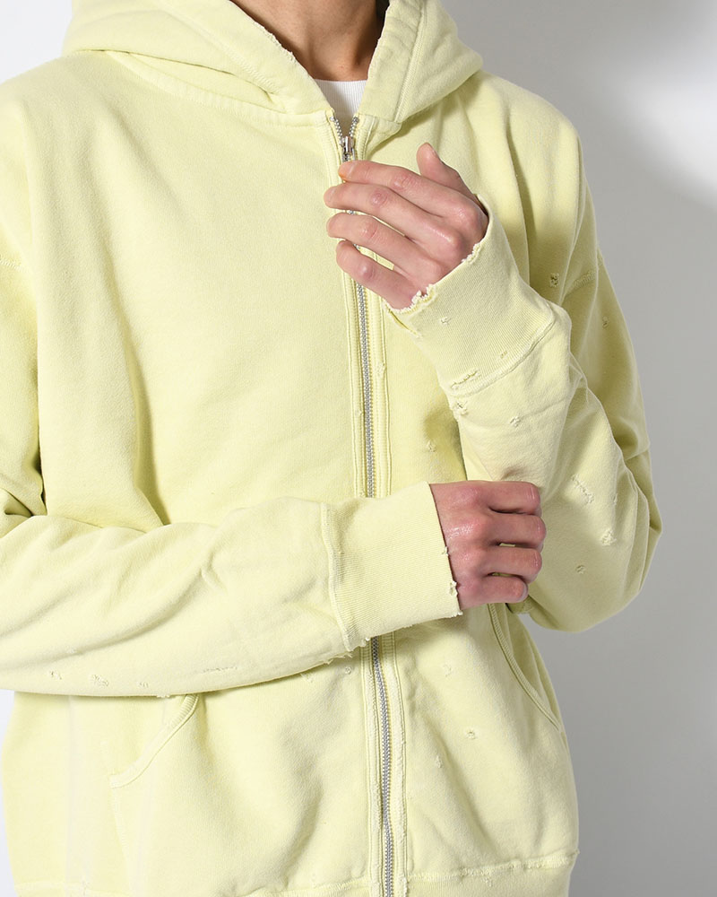 FULL ZIP SWEAT SHIRT -YELLOW-