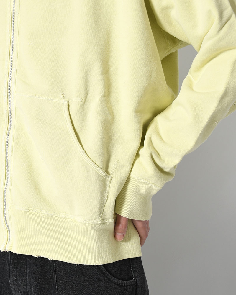 FULL ZIP SWEAT SHIRT -YELLOW-