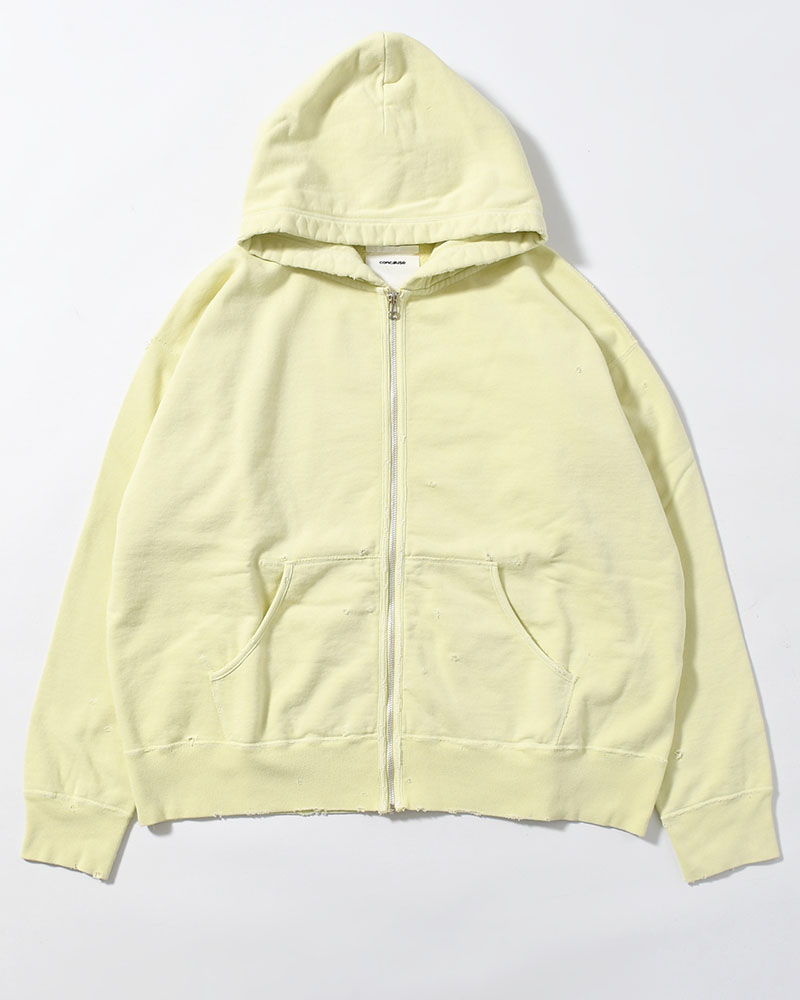 FULL ZIP SWEAT SHIRT -YELLOW-
