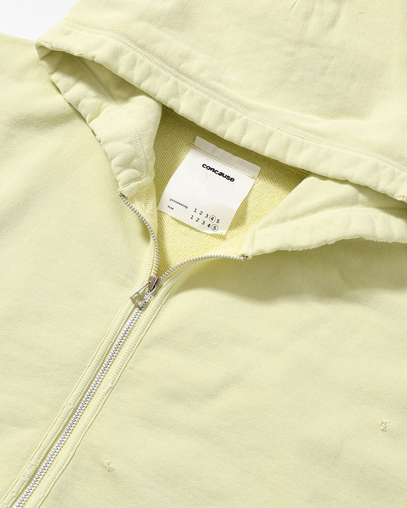 FULL ZIP SWEAT SHIRT -YELLOW-
